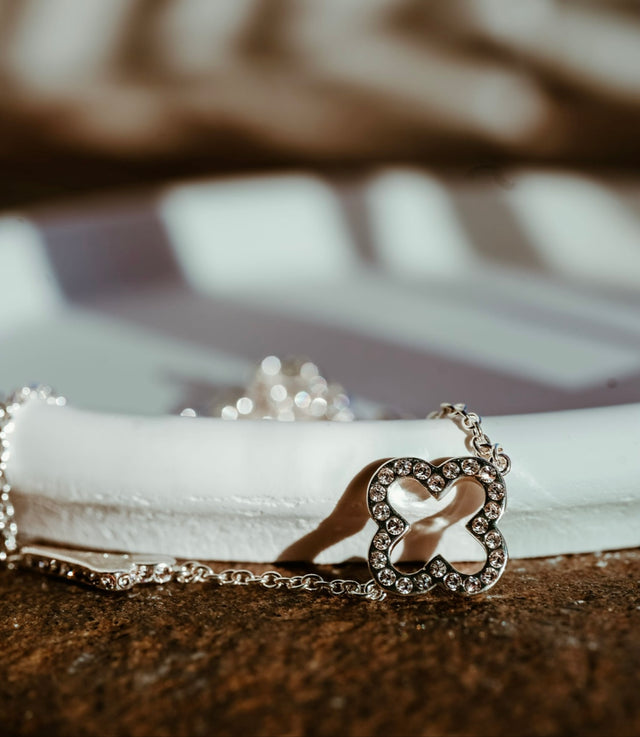 Miss Dee Silver Bracelet with Clover & 2 Hearts