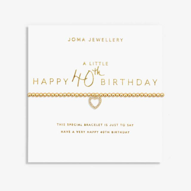 Joma A Little Happy 40th Birthday Bracelet - Gold