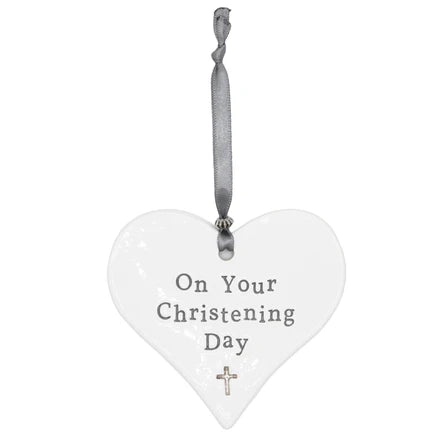 On Your Christening Day Ceramic Heart