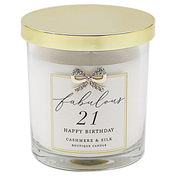 Fabulous 21 Birthday Cashmere & Silk Boxed Candle