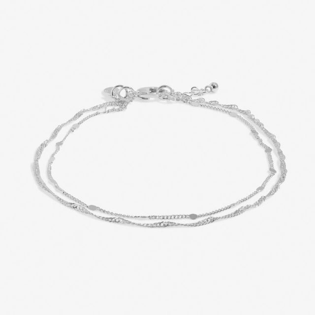 Joma Layered Twist Silver Anklet