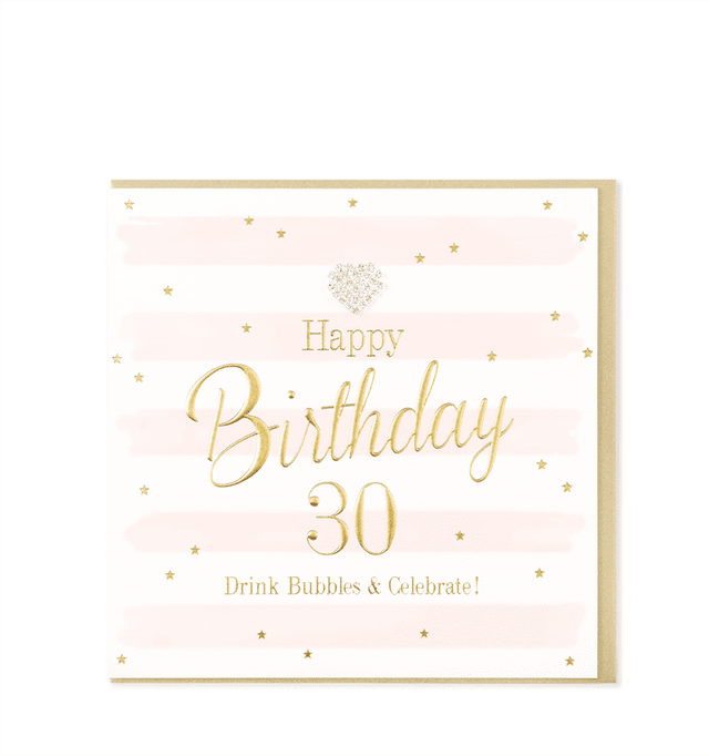 30th Birthday Card - Drink Bubbles