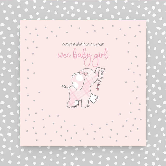 Wee Baby Girl Elephant Card