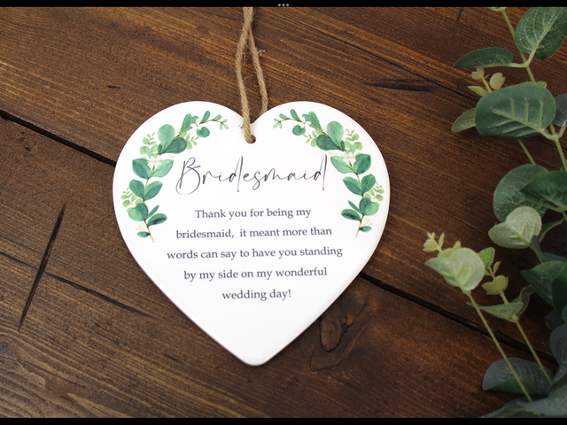 Wedding Bridesmaid Large Heart