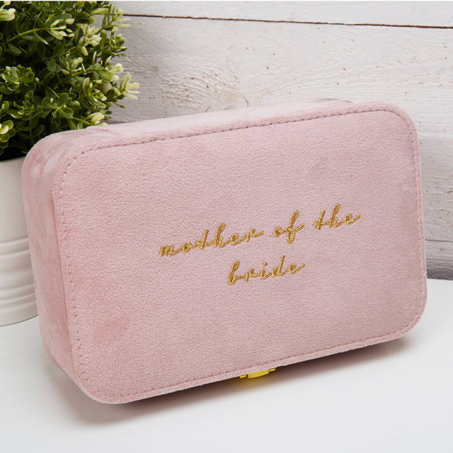Pink Velvet Mother Of the Bride Box Jewellery