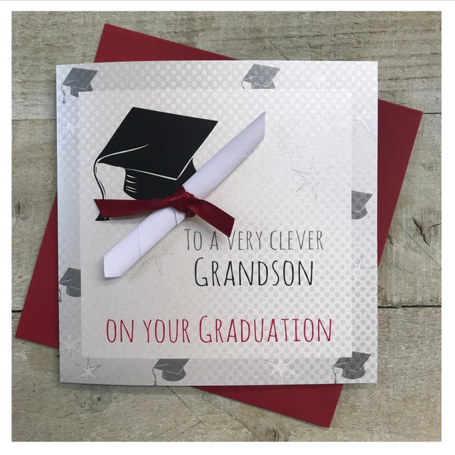 Graduation Grandson Cap & Scroll Card