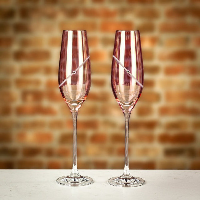 Dartington Celebrate Ruby Flutes - Set Of 2