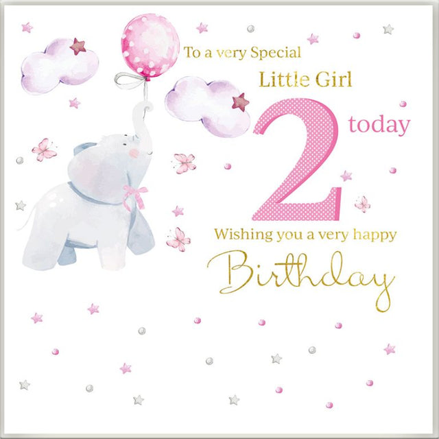 Girl 2nd Birthday Card