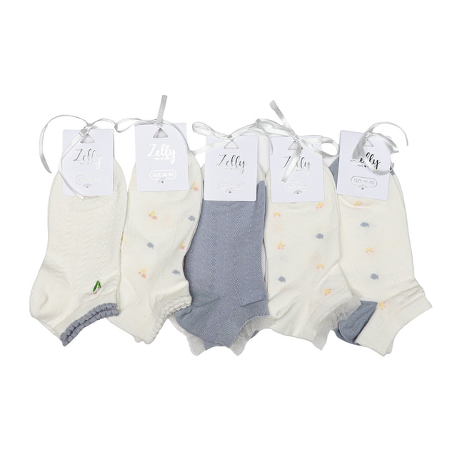 Off White Blue Heel & Toe Trainer Socks