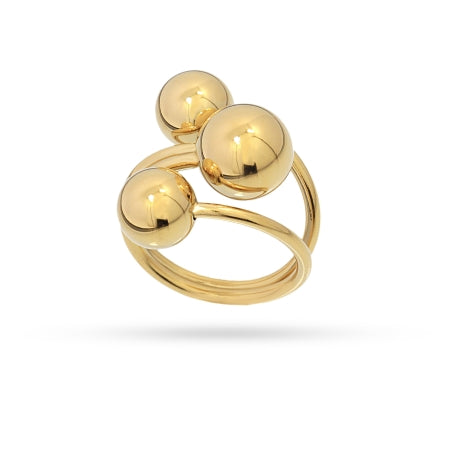 Orbit Asteris 3 Balls Twist Ring - Gold