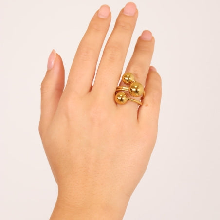 Orbit Asteris 3 Balls Twist Ring - Gold