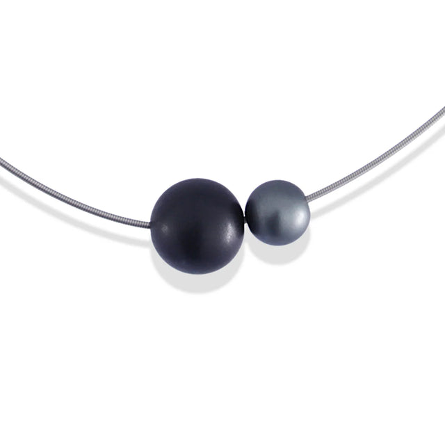 Frost Aura Ball Necklace - Black/Grey