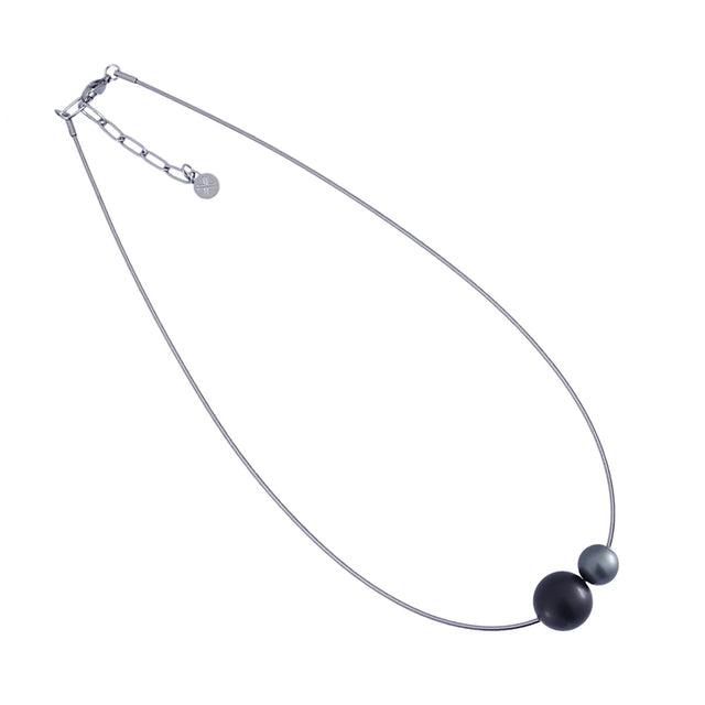 Frost Aura Ball Necklace - Black/Grey