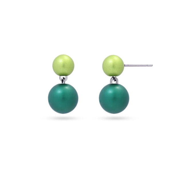 Frost Aura Ball Earrings - Green