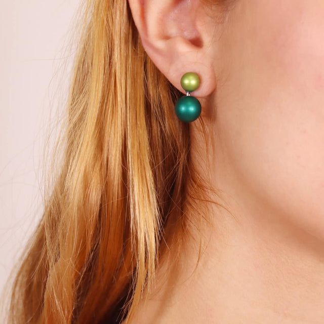 Frost Aura Ball Earrings - Green