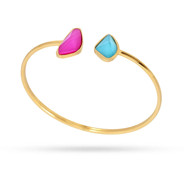 Aqua Lagoon Bangle Cuff - Pink/Green