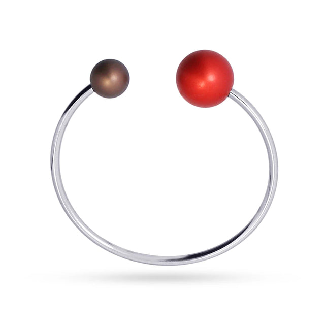 Frost Aura Ball Bangle Cuff - Red