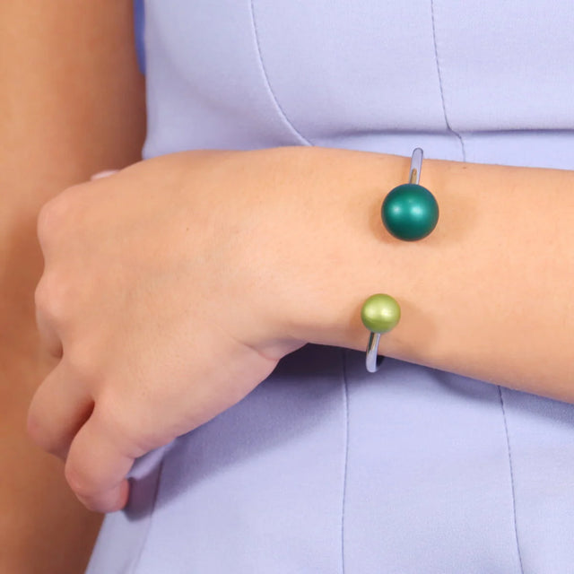 Frost Aura Ball Bangle Cuff - Green