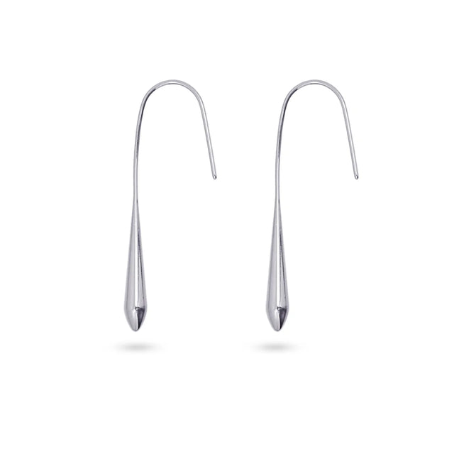Waves Lux Drop Bar Earrings - Silver