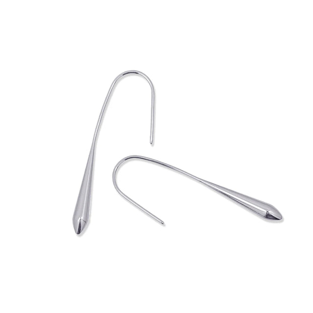 Waves Lux Drop Bar Earrings - Silver