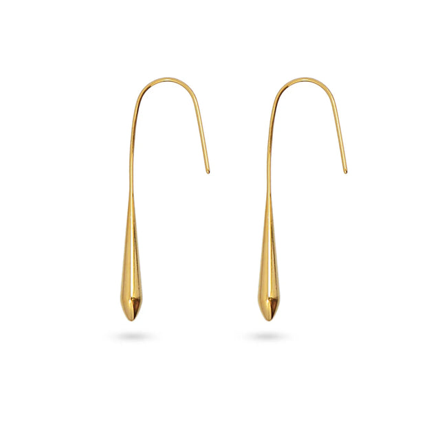 Waves Lux Drop Bar Earrings - Gold