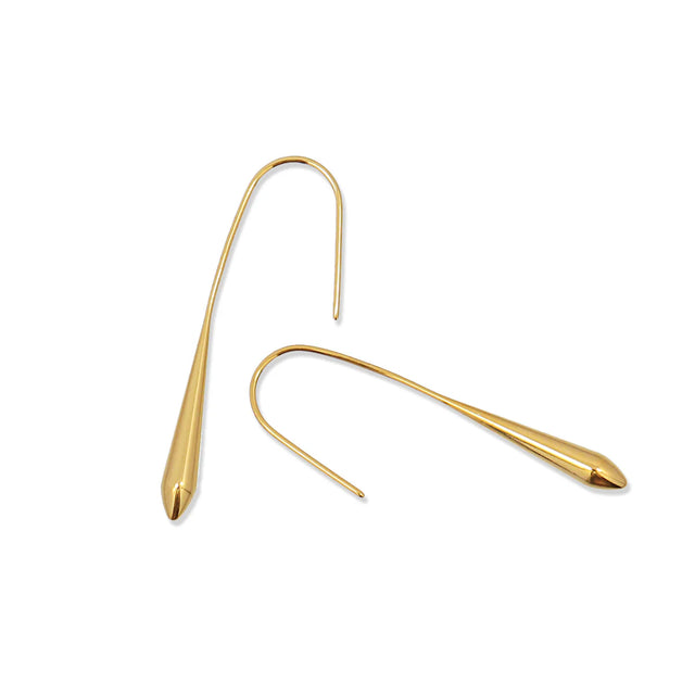 Waves Lux Drop Bar Earrings - Gold