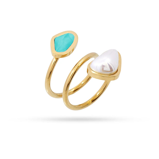 Aqua Algae Ring - White/Green