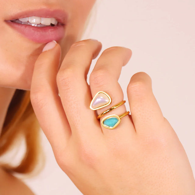 Aqua Algae Ring - White/Green