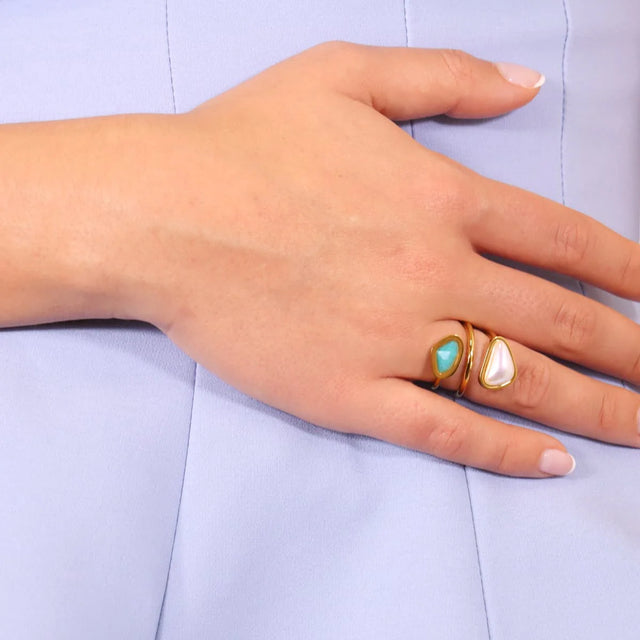 Aqua Algae Ring - White/Green