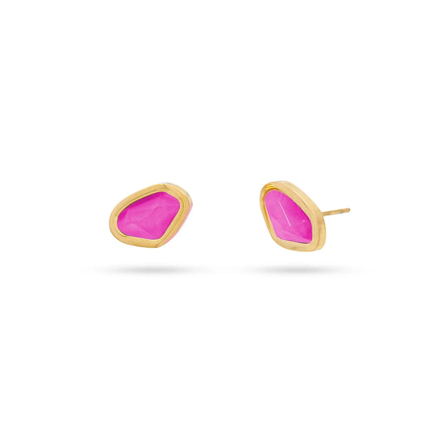 Aqua Clam Earrings - Pink