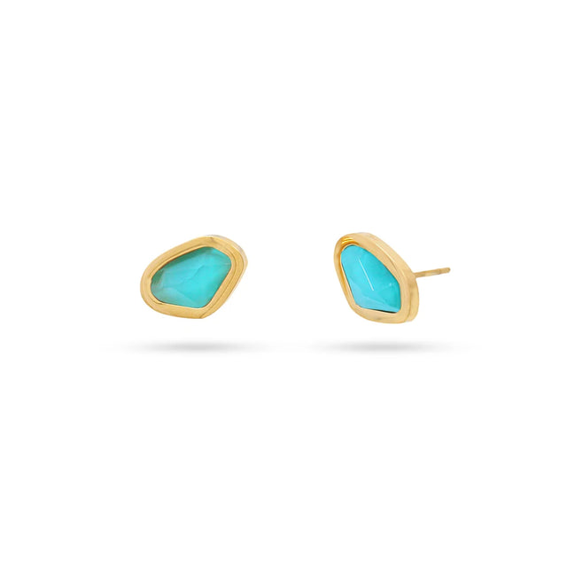 Aqua Clam Earrings - Turquoise