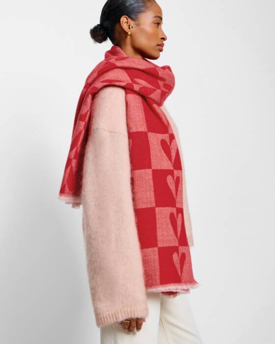 Katie Loxton Red Heart Blanket Scarf