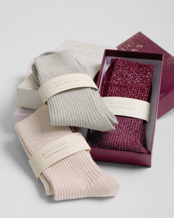 Katie Loxton Gift Boxed Sparkle Socks - Pink