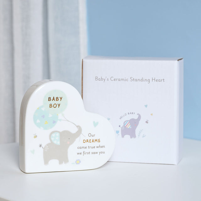 Ceramic Mantel Heart - Baby Boy