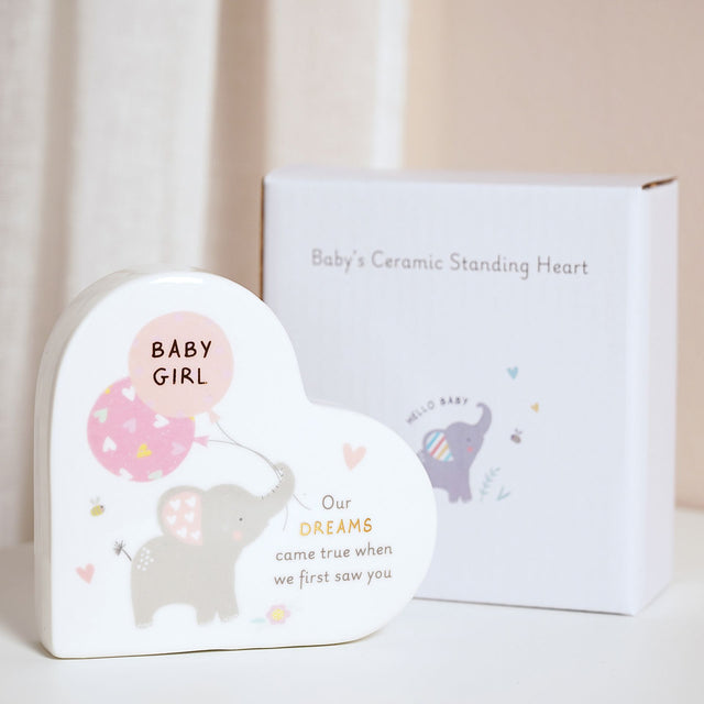 Ceramic Mantel Heart - Baby Girl