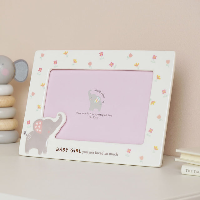 Baby Girl Ceramic Frame