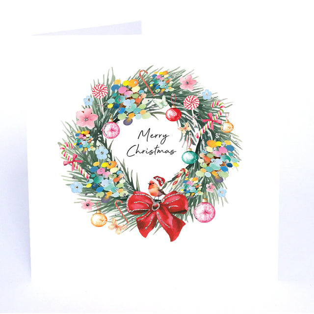 Hand Glittered Merry Christmas Card