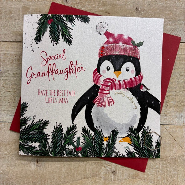 Special Granddaughter Penguin Christmas Card