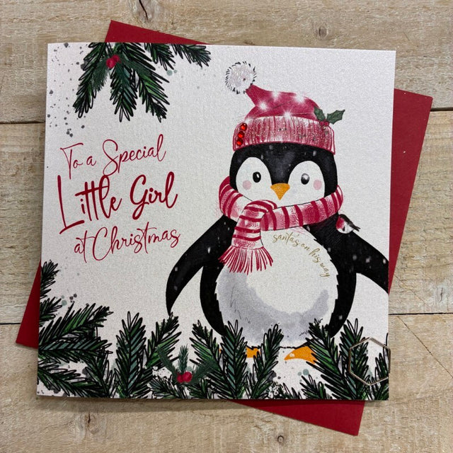 Special Little Girl Reindeer Christmas Card
