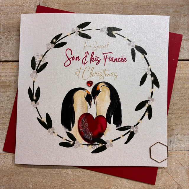Son & Fiancee Penguin Christmas Card