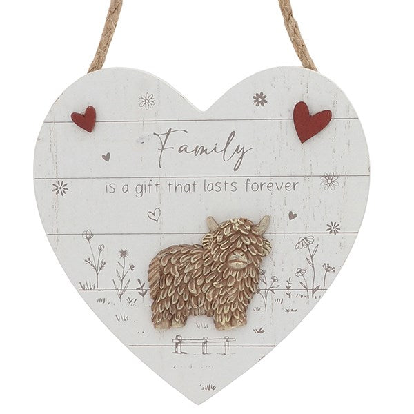 Highland Charm Hanging Heart - Family