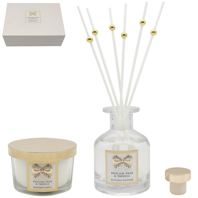 English Pair & Freesia Candle & Diffuser Set