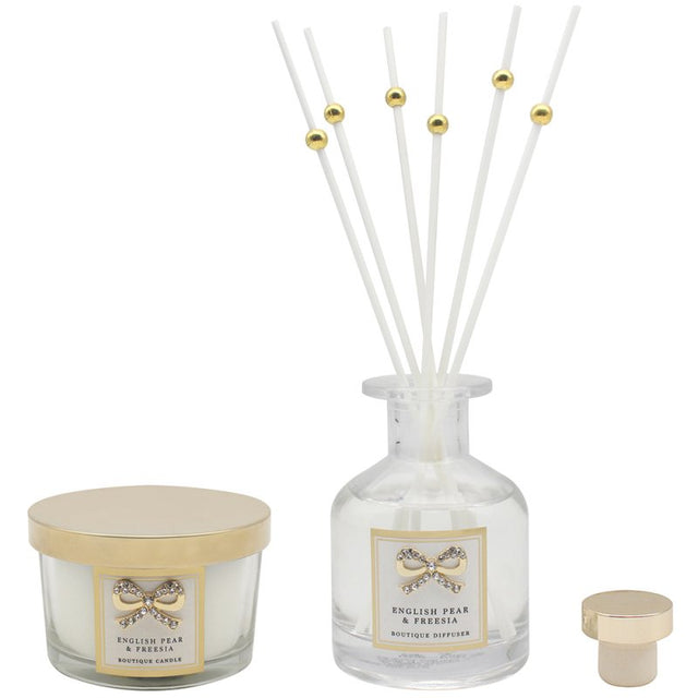 English Pair & Freesia Candle & Diffuser Set