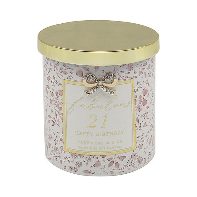 Floral Fabulous 21st Birthday Candle
