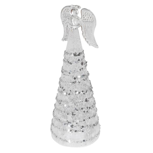 Silver Glitter LED Light Up Angel