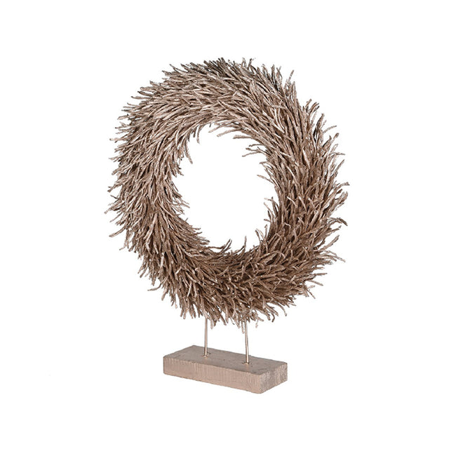 Gold Twig Wreath On Stand
