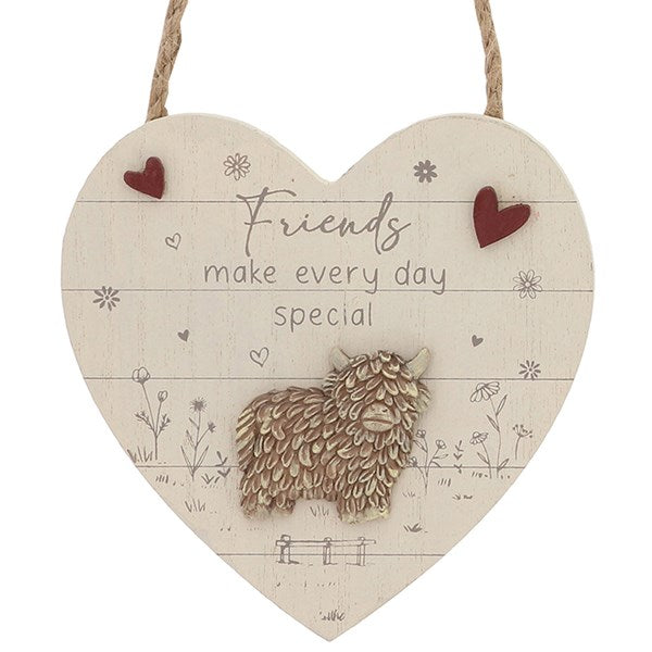 Highland Charm Hanging Heart - Friend