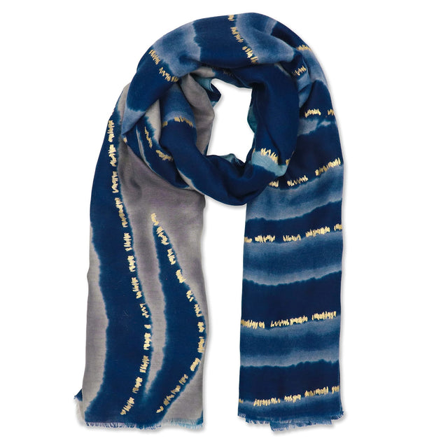 Mid Weight Abstract Animal Scarf - Navy