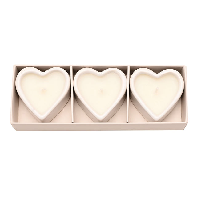 Set of 3 Heart Candles - 30 Years
