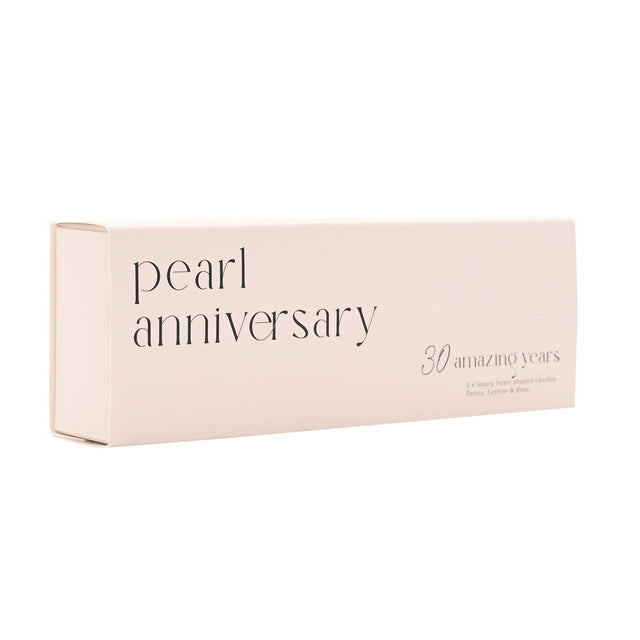Set of 3 Heart Candles - 30 Years